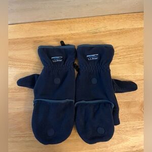 L.L. Bean Access Navy Fleece Convertible Mittens